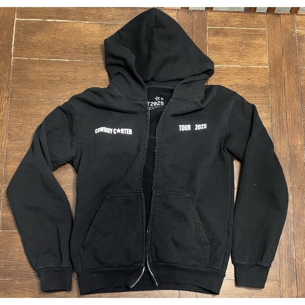 Beyonce Cowboy Carter Tour Jacket Sz Small Black Zip Up CCT 2025 Concert Merch
